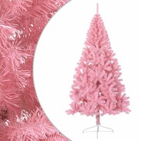Kunstkerstboom met standaard half 180 cm PVC roze 3