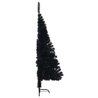 Kunstkerstboom met standaard half 150 cm PVC zwart 5