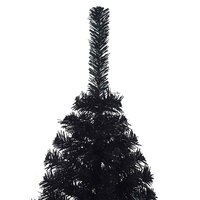 Kunstkerstboom met standaard half 150 cm PVC zwart 6
