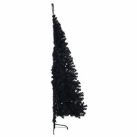 Kunstkerstboom met standaard half 210 cm PVC zwart 4