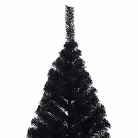 Kunstkerstboom met standaard half 210 cm PVC zwart 5