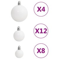 111-delige Kerstballenset polystyreen wit en grijs 8