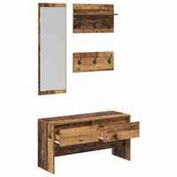 Halmeubelset met lade Oud hout 90 x 31 x 46,5 cm Bewerkt hout 5