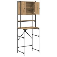 Wasmachinekast artisanaal eikenkleurig 68 x 48,5 x 194 cm 5