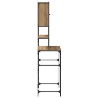 Wasmachinekast artisanaal eikenkleurig 68 x 48,5 x 194 cm 7