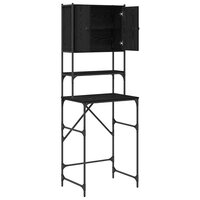 Wasmachinekast Zwart eiken 68 x 48,5 x 194 cm 5