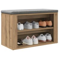 Schoenenrek met plank artisanaal eikenkleurig 75 x 35 x 45 cm 3