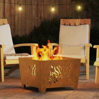 Vuurkorf Bruin 60 x 60 x 40 cm Cortenstaal 4