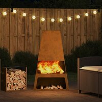 Vuurkorf Bruin 60 x 35 x 100 cm Cortenstaal 4