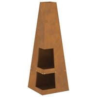 Vuurkorf Bruin 35 x 35 x 100 cm Cortenstaal 2