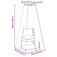 Vuurkorf Zwart 50 x 50 x 100 cm Koudgewalst staal 9