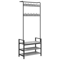 Kapstok met plank Grijs sonoma 75 x 34 x 184 cm Bewerkt hout 7