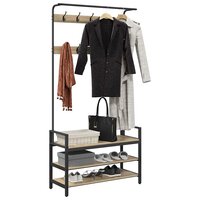 Kapstok met plank Sonoma eiken 95 x 34 x 184 cm Bewerkt hout 3