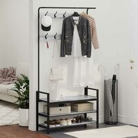 Kapstok met plank Grijs sonoma 95 x 34 x 184 cm Bewerkt hout 4