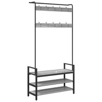 Kapstok met plank Grijs sonoma 95 x 34 x 184 cm Bewerkt hout 7