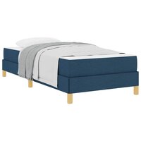 Boxspring bed Blauw en Wit 100 x 200 cm Schuim 2