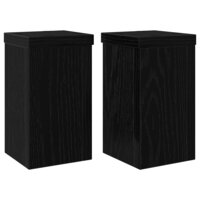 Plantenstandaard 2 pcs Zwart eiken 10 x 10 x 18 cm Bewerkt hout 2
