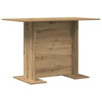 Eettafel artisanaal eikenkleurig 110 x 60 x 75 cm Bewerkt hout 2