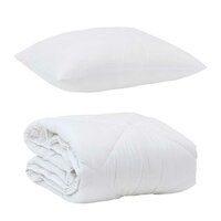 Zomer Dekbed met kussen 2 pcs Wit Microvezel 2