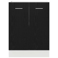 Onderkast zwart eik 60x46x81,5 cm bewerkt hout 6