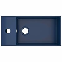 Wastafel met overloop keramiek donkerblauw 3