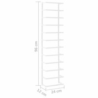 Handdoekenrek 24x12x96 cm staal wit 7