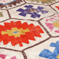 Vloerkleed wasbaar anti-slip &Oslash; 120 cm meerkleurig 5