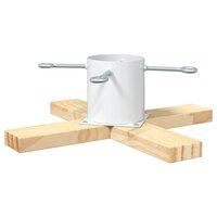 Kerstboomstandaard 1.73 Wit 50 x 50 x 16 cm Massief grenenhout 6