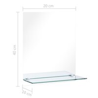 Wandspiegel met schap 20x40 cm gehard glas 6