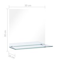Wandspiegel met schap 30x30 cm gehard glas 6