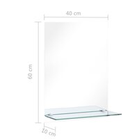 Wandspiegel met schap 40x60 cm gehard glas 6