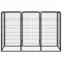 Hondenkennel 8 panelen 50x100 cm gepoedercoat staal zwart 2