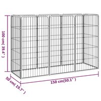 Hondenkennel 8 panelen 50x100 cm gepoedercoat staal zwart 7