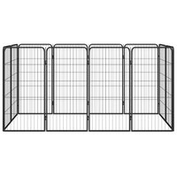 Hondenkennel 12 panelen 50 x 100 cm gepoedercoat staal zwart 2