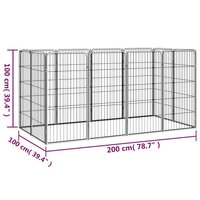 Hondenkennel 12 panelen 50 x 100 cm gepoedercoat staal zwart 7