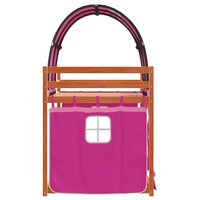 Stapelbed met gordijnen 90x190 cm grenenhout roze 6