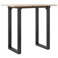 Eettafel O-frame 80x50x75 cm massief grenenhout en staal 6