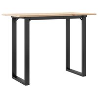 Eettafel O-frame 100x50x75 cm massief grenenhout en staal 2