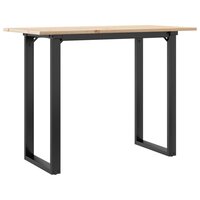 Eettafel O-frame 100x50x75 cm massief grenenhout en staal 6