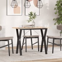 Eettafel Y-frame 100x50x75 cm massief grenenhout en staal 3