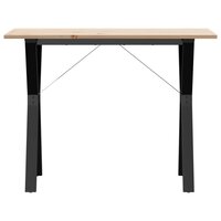Eettafel Y-frame 100x50x75 cm massief grenenhout en staal 4