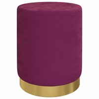 Hocker met opbergruimte rond fluweel 31 x 37 cm paars 2