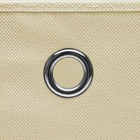  Opbergboxen met deksel 4 st 32x32x32 cm stof cr&egrave;mekleurig 5