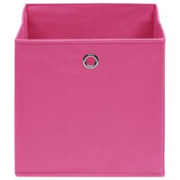 Opbergboxen 10 st 28x28x28 cm nonwoven stof roze 3