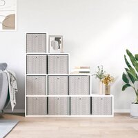 Opbergboxen 10 st inklapbaar 32x32x32 cm ongeweven stof bruin 4