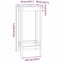 Bartafel 50x50x110 cm massief grenenhout 8