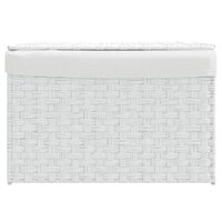 Wasmand met deksel 55,5x35x34 cm poly rattan wit 3