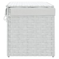 Wasmand met deksel 55,5x35x34 cm poly rattan wit 5