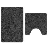 Antislip Badmat Set 2 pcs Donkergrijs PP 2