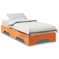 Bedframe zonder matras stapelbaar wasbruin 90x190 cm hout 2